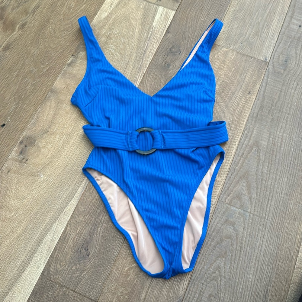 J crew ribbed belted one piece swim suit- size 6